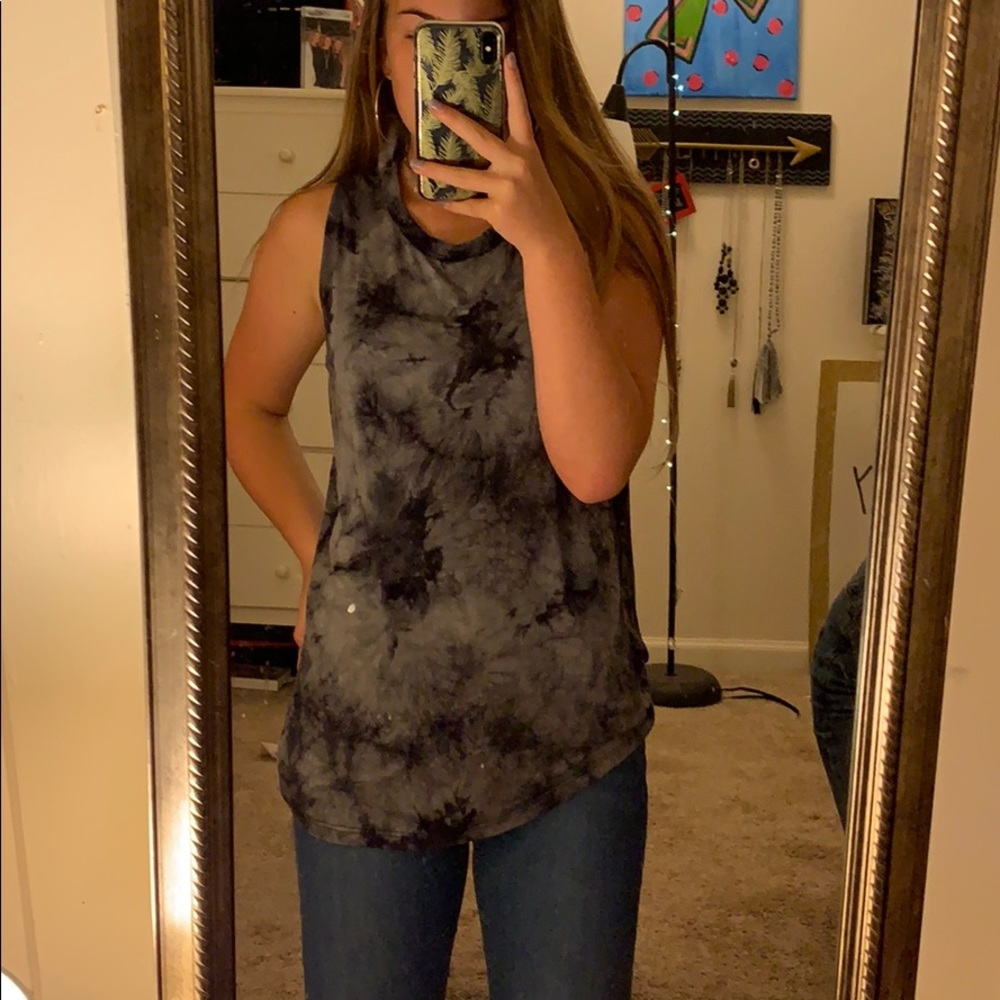 Tie dye black tank top from a boutique